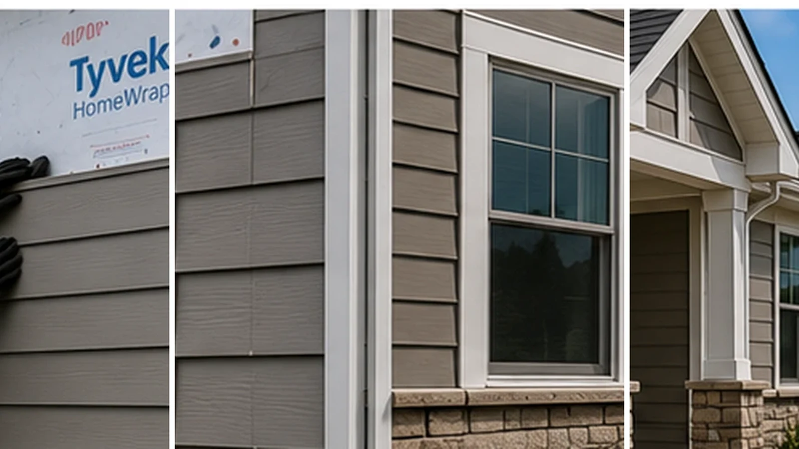 Siding installation, exterior detailing and completed facade